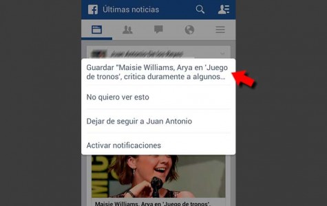 Guarda noticias de Facebook para más tarde