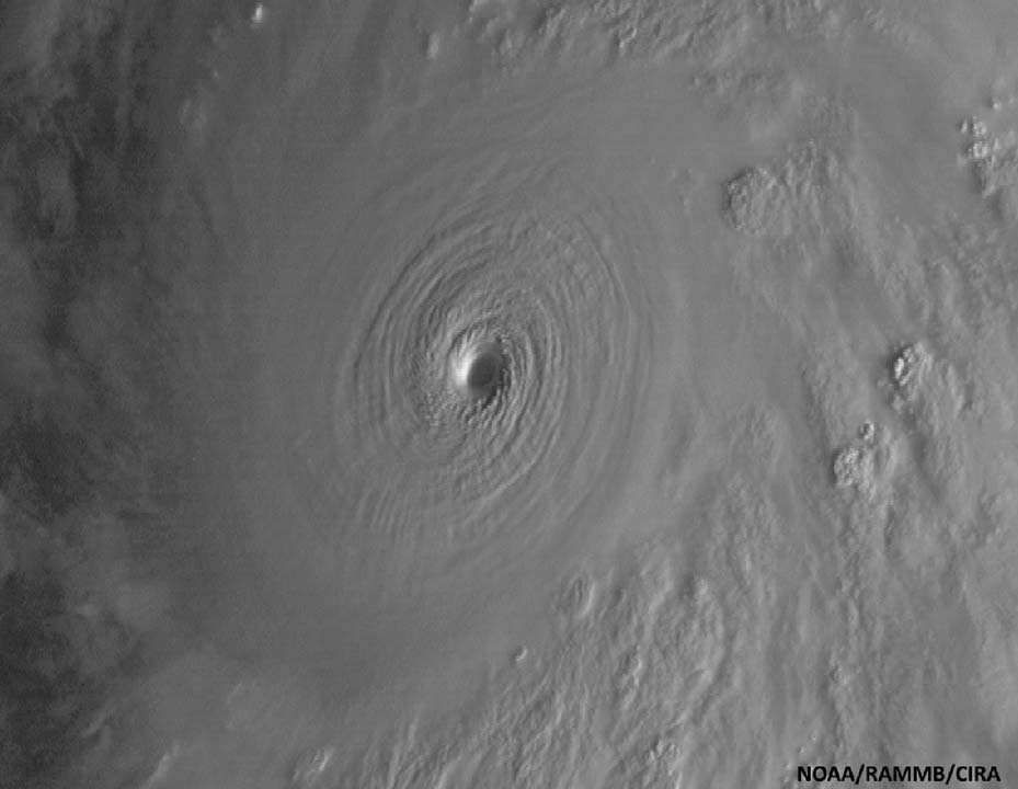 This satellite image taken at 9:30 a.m. EDT on Friday, Oct. 23, 2015, and released by the National Oceanic and Atmospheric Administration shows Hurricane Patricia. <span class=meta>NOAA/RAMMB/CIRA via AP</span>