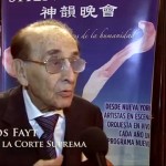 Dr. Carlos Fayt, ministro decano de la Corte Suprema de Justicia de Argentina, quedó fascinado en el debut de Shen Yun Performing Arts en el Teatro Opera Alliance de Buenos Aires, el 6 de mayo de 2014. (Captura de YouTube)