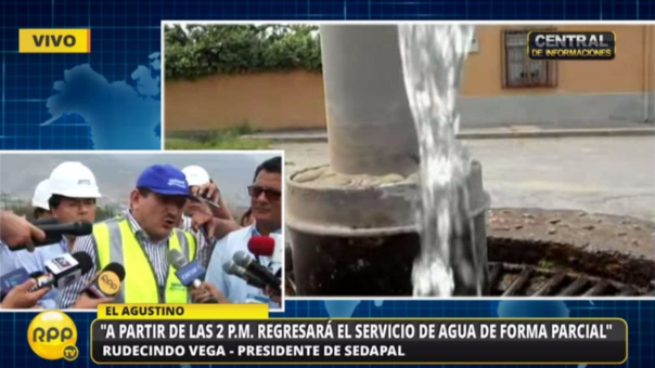 Rudecindo Vega, presidente de Sedapal, habló sobre la restricción de agua en 26 distritos de Lima y Callao.