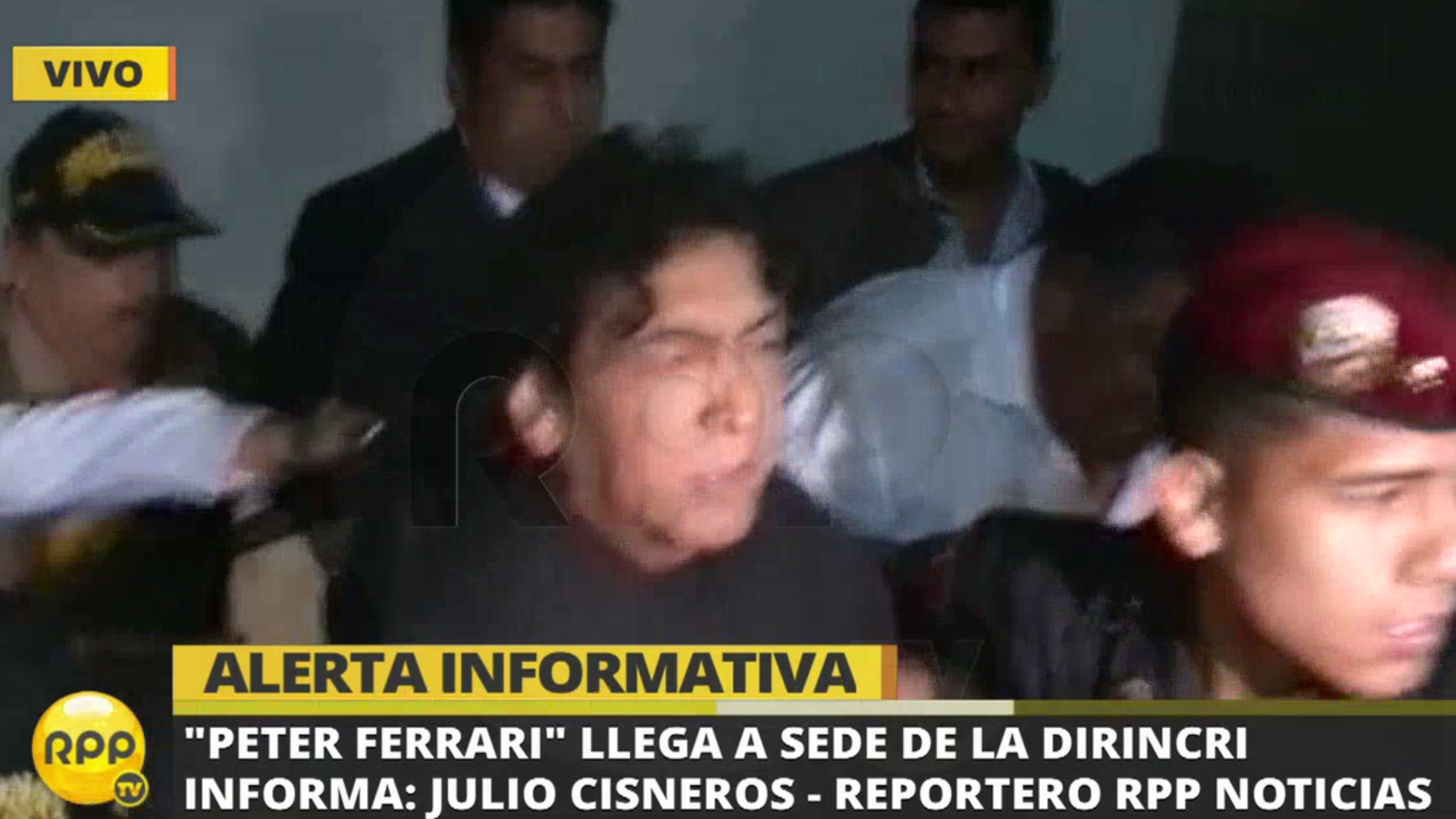 'Peter Ferrari' fue ingresado a la Dirincri en medio de estrictas medidas de seguridad.