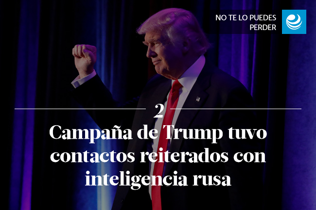 Campaña de Trump tuvo contactos reiterados con inteligencia rusa