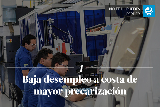 Baja desempleo a costa de mayor precarización