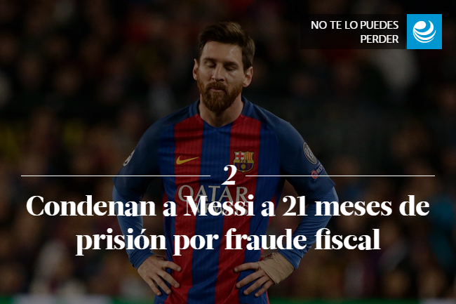 Condenan a Messi a 21 meses de prisión por fraude fiscal