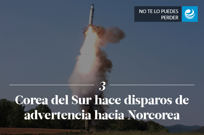 Corea del Sur hace disparos de advertencia hacia Norcorea