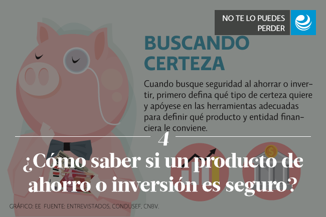 ¿Cómo saber si un producto de ahorro o inversión es seguro?