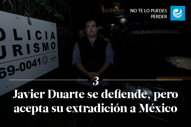 Javier Duarte se defiende, pero acepta su extradición a México