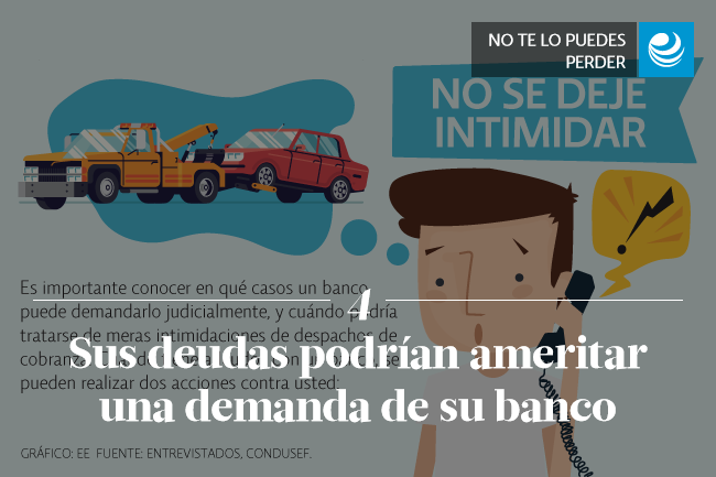 Sus deudas podrían ameritar una demanda de su banco