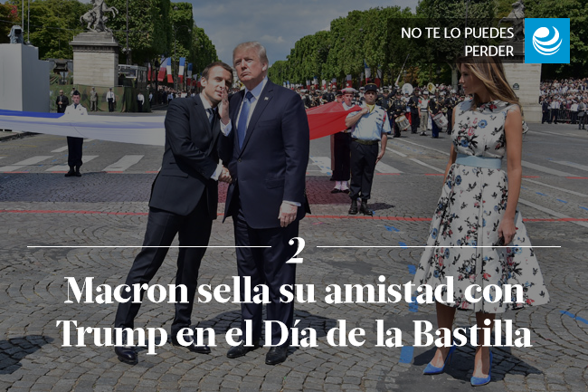 Macron sella su amistad con Trump en el Día de la Bastilla