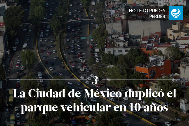 La Ciudad de México duplicó el parque vehicular en 10 años