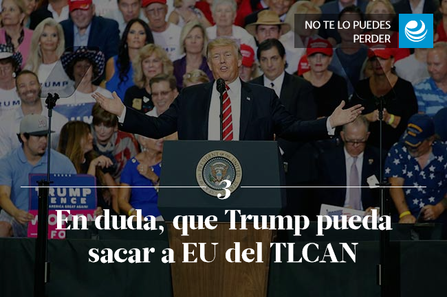 En duda, que Trump pueda sacar a EU del TLCAN