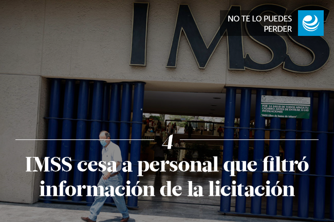  IMSS cesa a personal que filtró información de la licitación<br />
