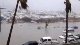 Destrozos en la isla de San Martín.