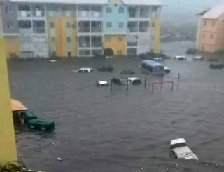 Calles inundadas en San Martín.