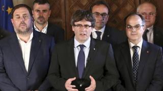 Los líderes del gobierno catalán.