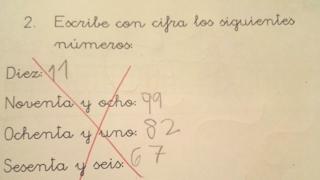 Respuestas del niño en el examen