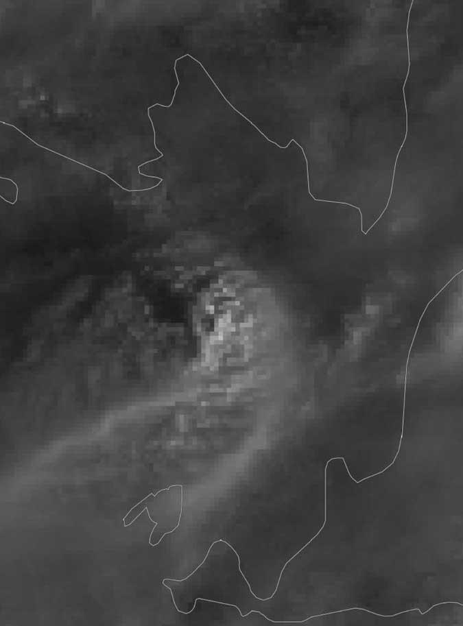 Ash plume from Krakatoa volcano this morning (image: VAAC Darwin)