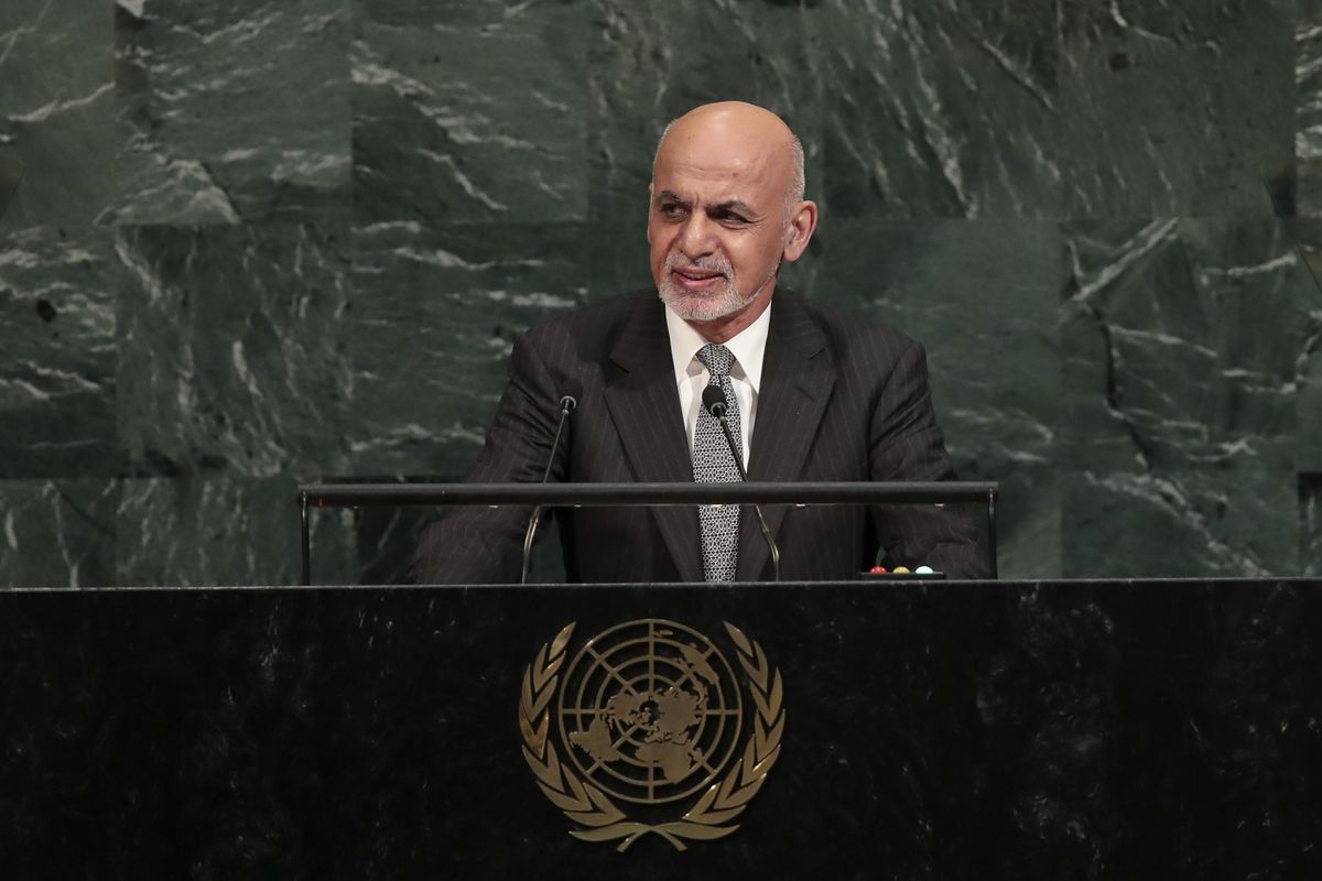 Ashraf Ghani, president of Afghanistan, addresses the United Nations General Assembly at UN headquarters, September 19, 2017 in New York City.