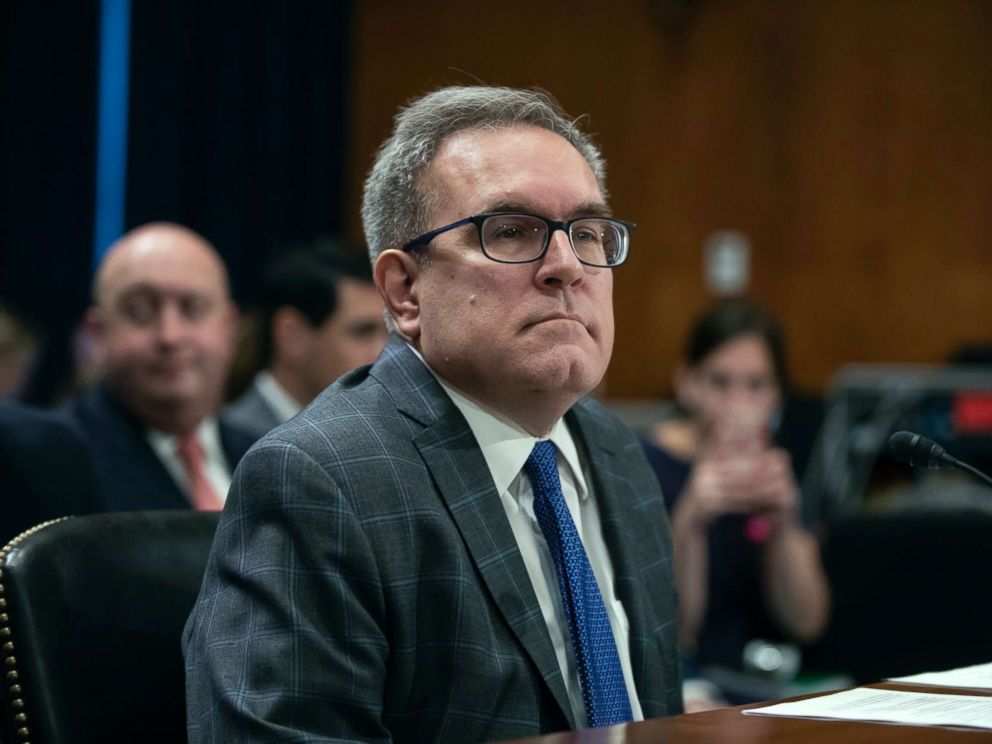 PHOTO: Andrew Wheeler, acting administrator of the Environmental Protection Agency, appears before the Senate Environment and Public Works Committee on Capitol Hill in Washington, Aug. 1, 2018.