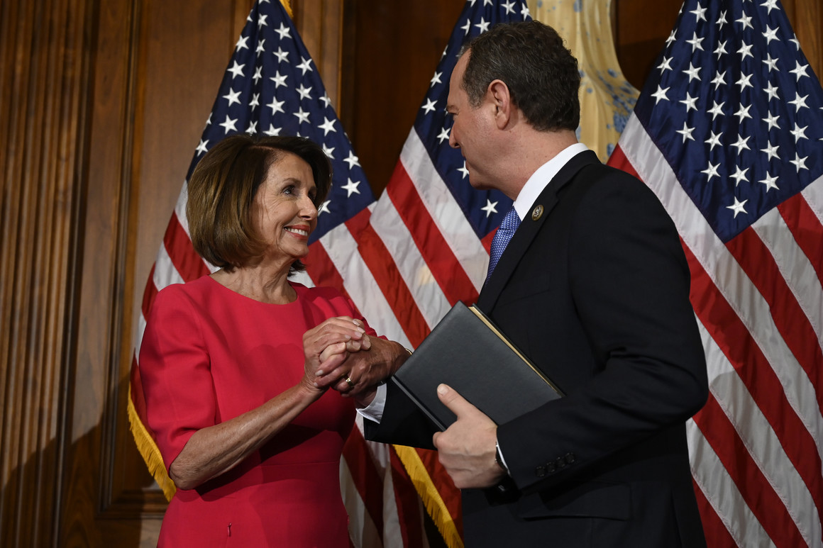 Nancy Pelosi and Adam Schiff.